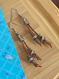 Image 4 of Leather Cord Earrings 