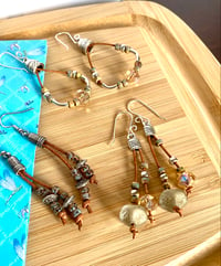 Image 1 of Leather Cord Earrings 