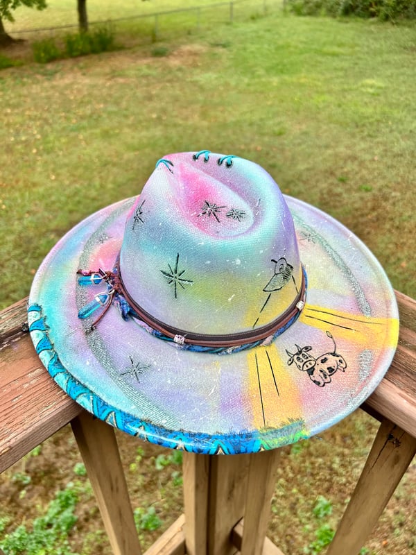 Image of Cow Abduction Galaxy Hats