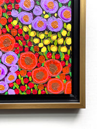 Image 4 of Fall Florals (1) Original Acrylic Painting; Framed and Ready to hang; 7.5x7.5 Inches