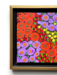 Image 5 of Fall Florals (1) Original Acrylic Painting; Framed and Ready to hang; 7.5x7.5 Inches