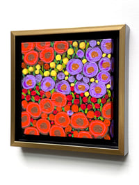 Image 2 of Fall Florals (2) Original Acrylic Painting; Framed and Ready to hang; 7.5x7.5 Inches