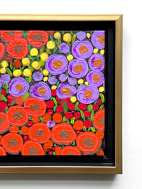 Image 4 of Fall Florals (2) Original Acrylic Painting; Framed and Ready to hang; 7.5x7.5 Inches