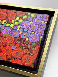 Image 5 of Fall Florals (2) Original Acrylic Painting; Framed and Ready to hang; 7.5x7.5 Inches