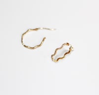 Image 2 of Pave Wave Hoop Earring