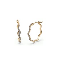 Image 1 of Pave Wave Hoop Earring