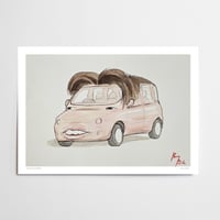 Beavo Fiat Multipla signed print