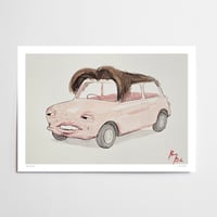 Beavo Mini Cooper Car signed print