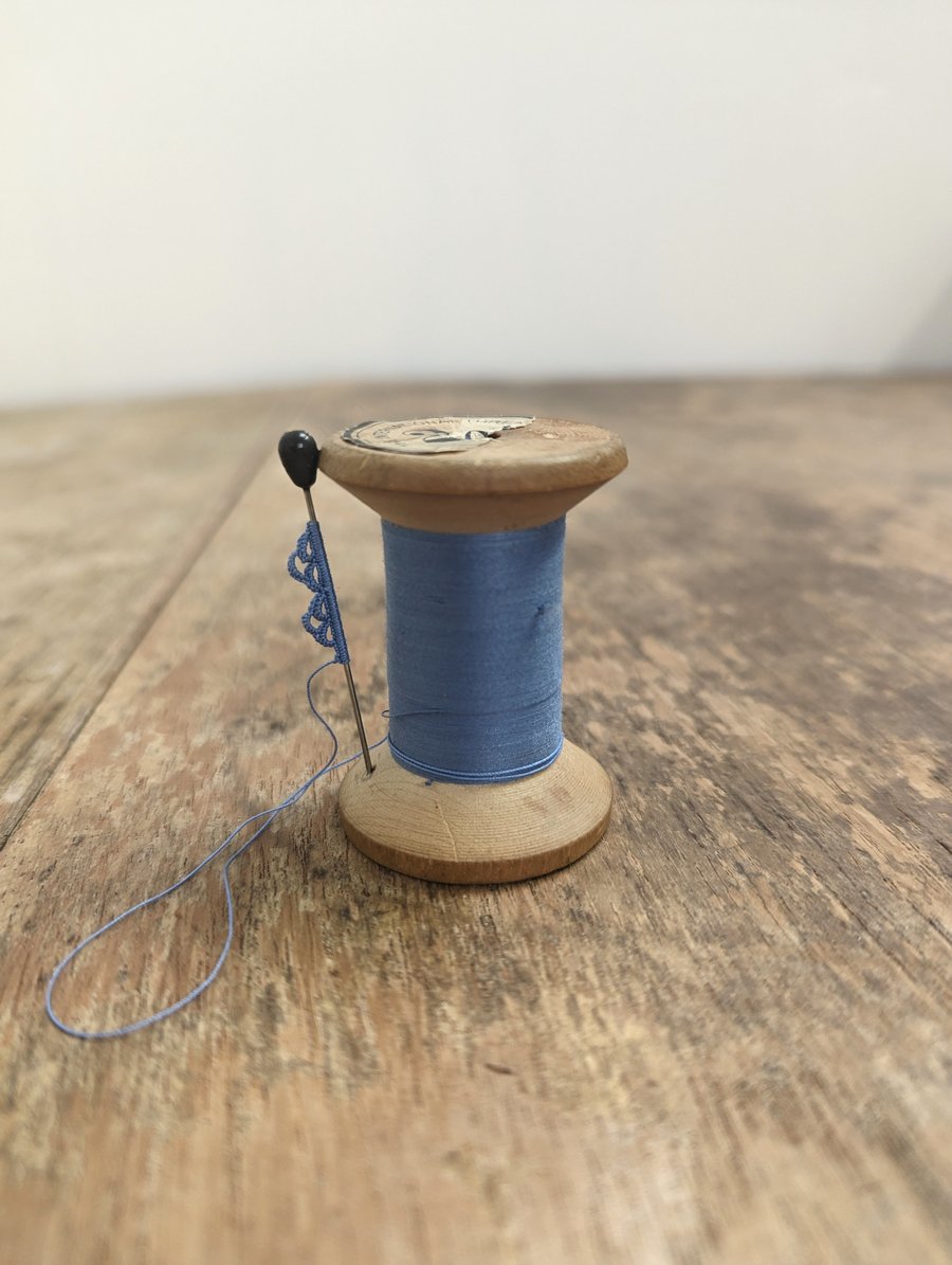 Image of Stitched notions: Cotton reel sculpture - needlelace 