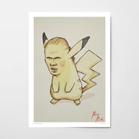 Haaland Pikachu signed print