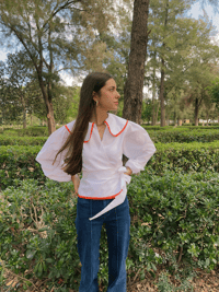 Image 2 of Blusa blanca lazada (Bajo pedido)