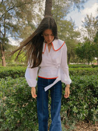 Image 3 of Blusa blanca lazada (Bajo pedido)