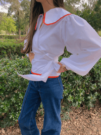 Image 4 of Blusa blanca lazada (Bajo pedido)