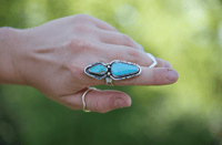 Image 3 of Blue Royston + Teal Royston statement ring (size 7.75)