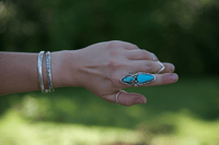 Image 4 of Blue Royston + Teal Royston statement ring (size 7.75)