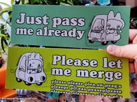 merge & pass bumper stickers [preorder]