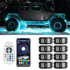 Image of SUNPIE 8 Pods color change Rock Lights (Remote & Bluetooth)