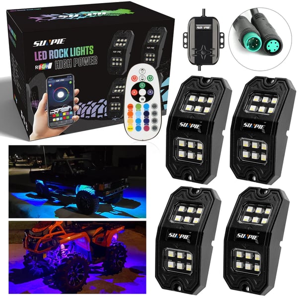 Image of SUNPIE 4 Pods color change Rock Lights (Remote & Bluetooth)