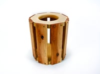 Image 1 of Wooden Multi Purpose Vase, Decorative Wooden Kitchen Utelsil holder, Glass Vase included