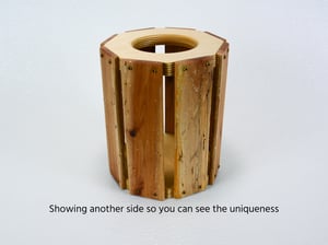 Image of Wooden Multi Purpose Vase, Decorative Wooden Kitchen Utelsil holder, Glass Vase included