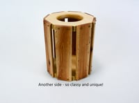 Image 5 of Wooden Multi Purpose Vase, Decorative Wooden Kitchen Utelsil holder, Glass Vase included