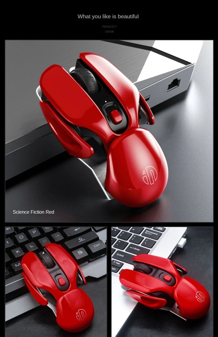 MSL PX2 Metal Rechargeable Wireless Mute 1600DPI Mouse 6 Buttons for PC Laptop Gaming