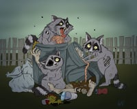 Zombie Trash Pandas Print