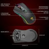 MSL Wired Gaming Mouse - 16.8 Million RGB Color, 10000 DPI, 9 Buttons, Optical LED