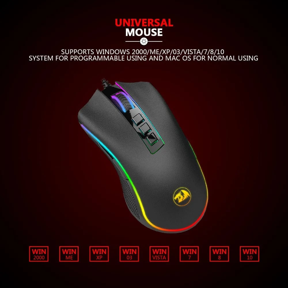 MSL Wired Gaming Mouse - 16.8 Million RGB Color, 10000 DPI, 9 Buttons, Optical LED