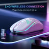 MSL 2.4G Wireless RGB Gaming Mouse - Adjustable DPI, Ergonomic Honeycomb Design