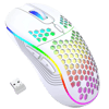 MSL 2.4G Wireless RGB Gaming Mouse - Adjustable DPI, Ergonomic Honeycomb Design
