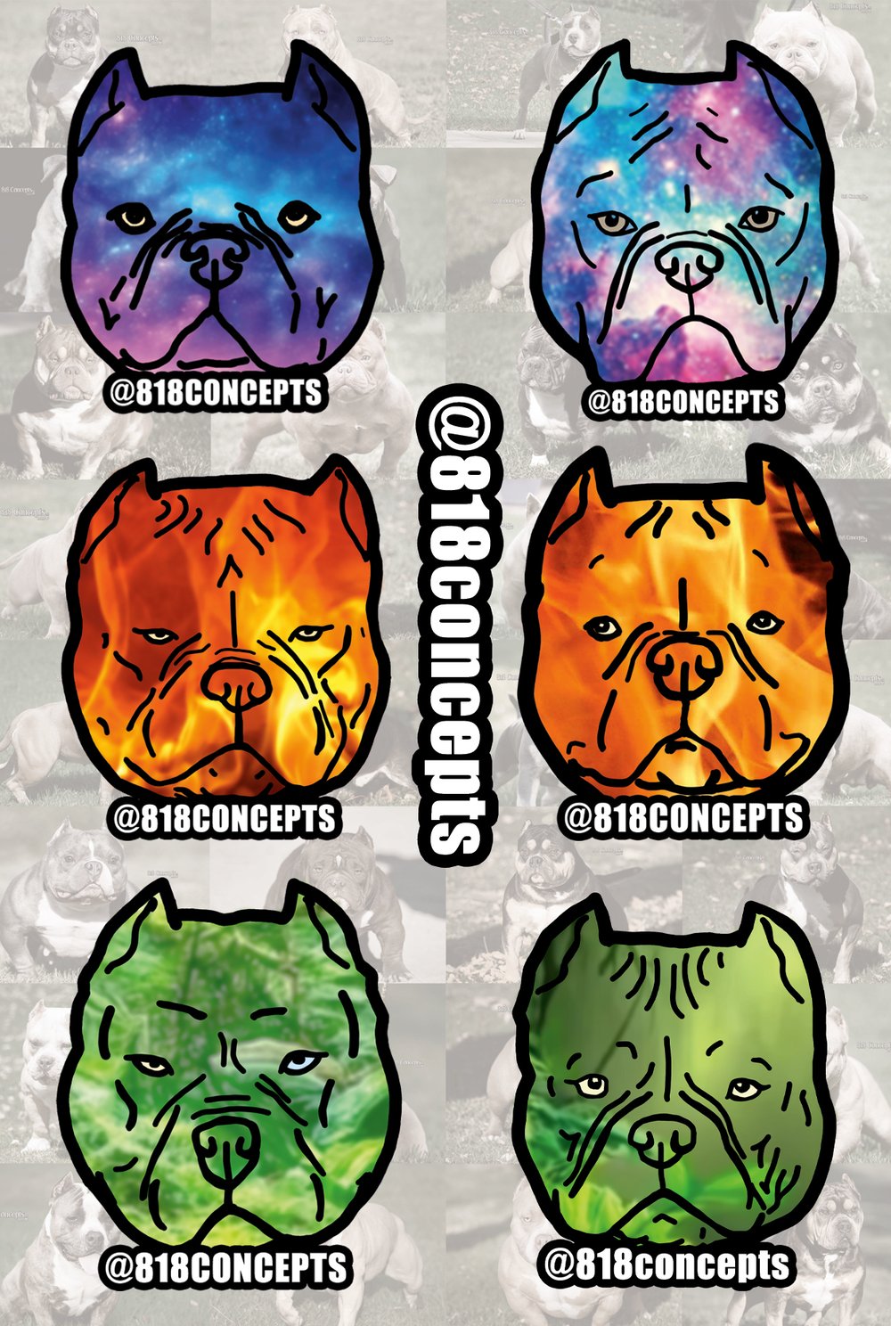 Image of Bully Head Stickers - Set 1