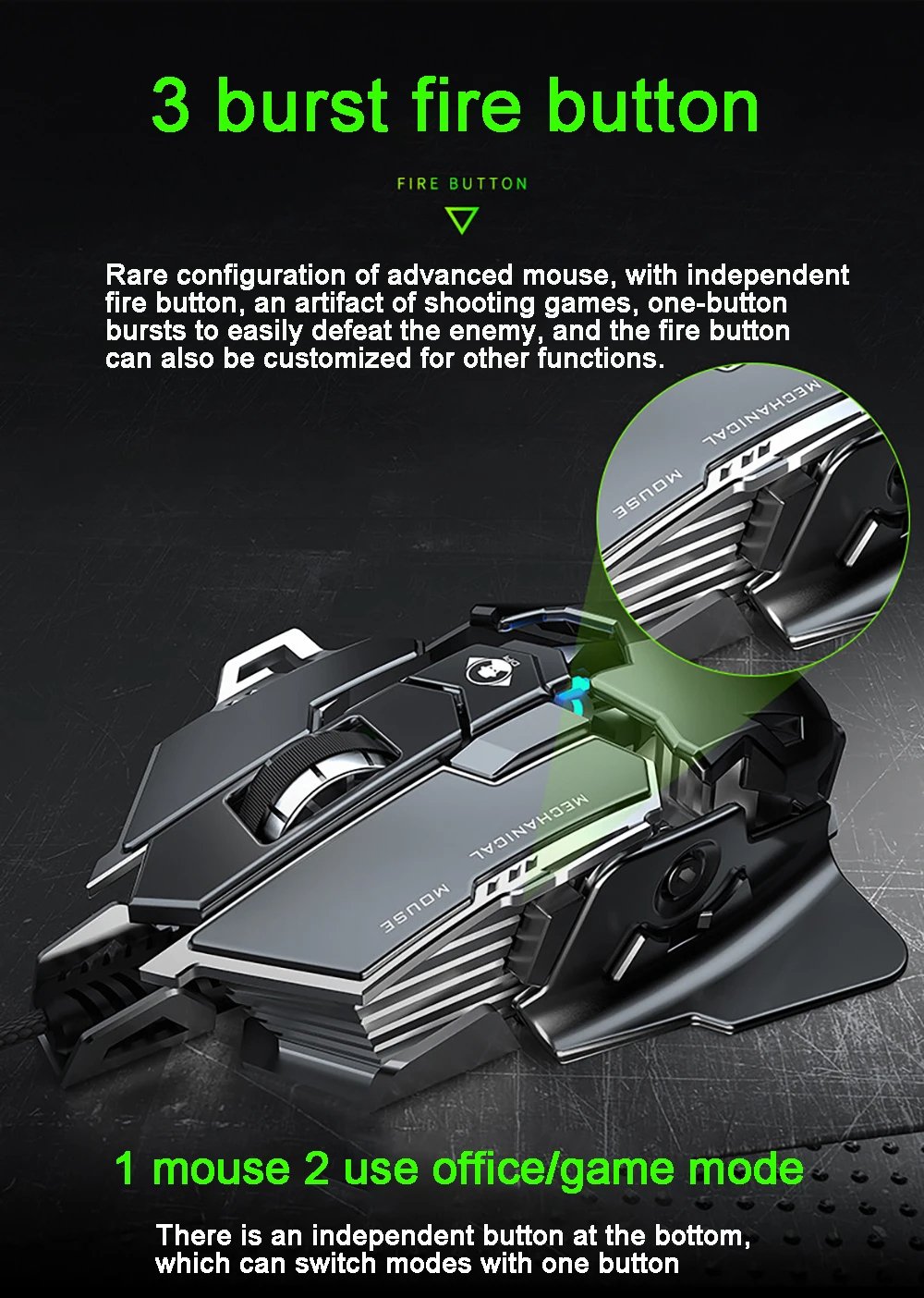 MSL 2024 Ergonomic Wired Gaming Mouse - 12800 DPI, RGB LED Backlight for PC & Laptop