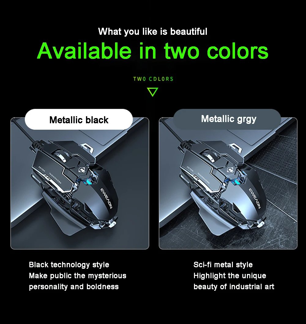 MSL 2024 Ergonomic Wired Gaming Mouse - 12800 DPI, RGB LED Backlight for PC & Laptop
