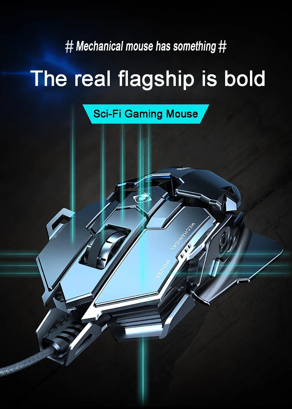 MSL 2024 Ergonomic Wired Gaming Mouse - 12800 DPI, RGB LED Backlight for PC & Laptop