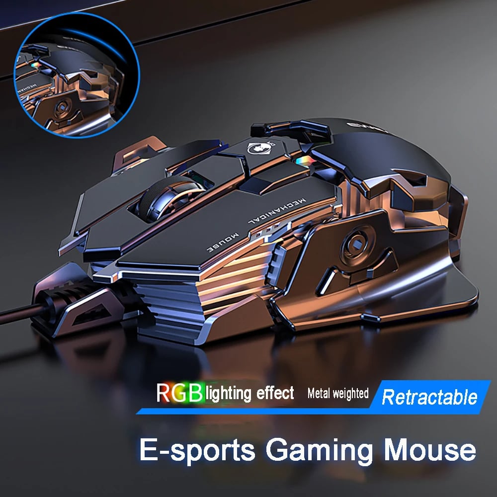 MSL 2024 Ergonomic Wired Gaming Mouse - 12800 DPI, RGB LED Backlight for PC & Laptop