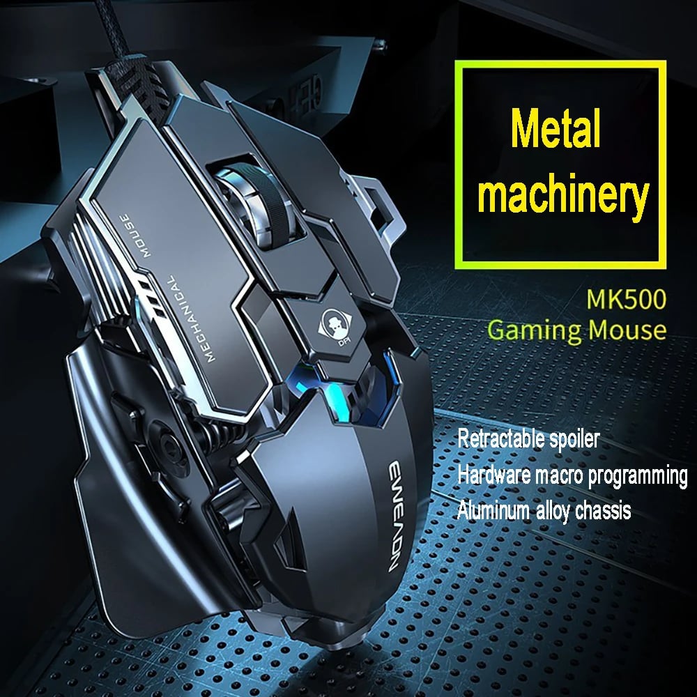 MSL 2024 Ergonomic Wired Gaming Mouse - 12800 DPI, RGB LED Backlight for PC & Laptop