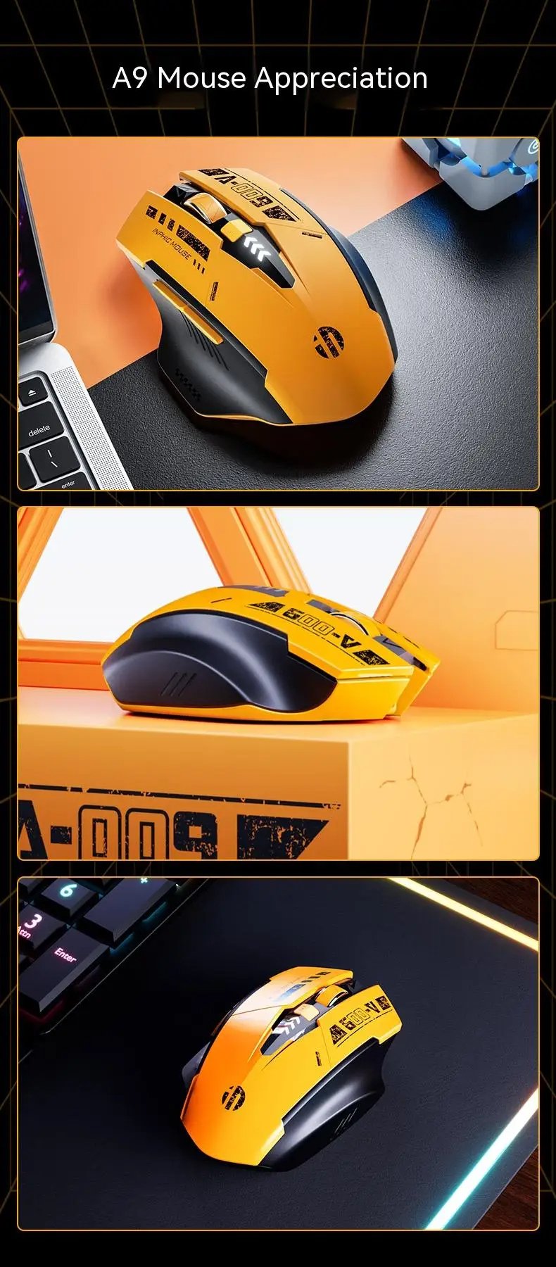 MSL 2.4G Bluetooth Rechargeable A9 Wireless Silent Mouse for PC and Office
