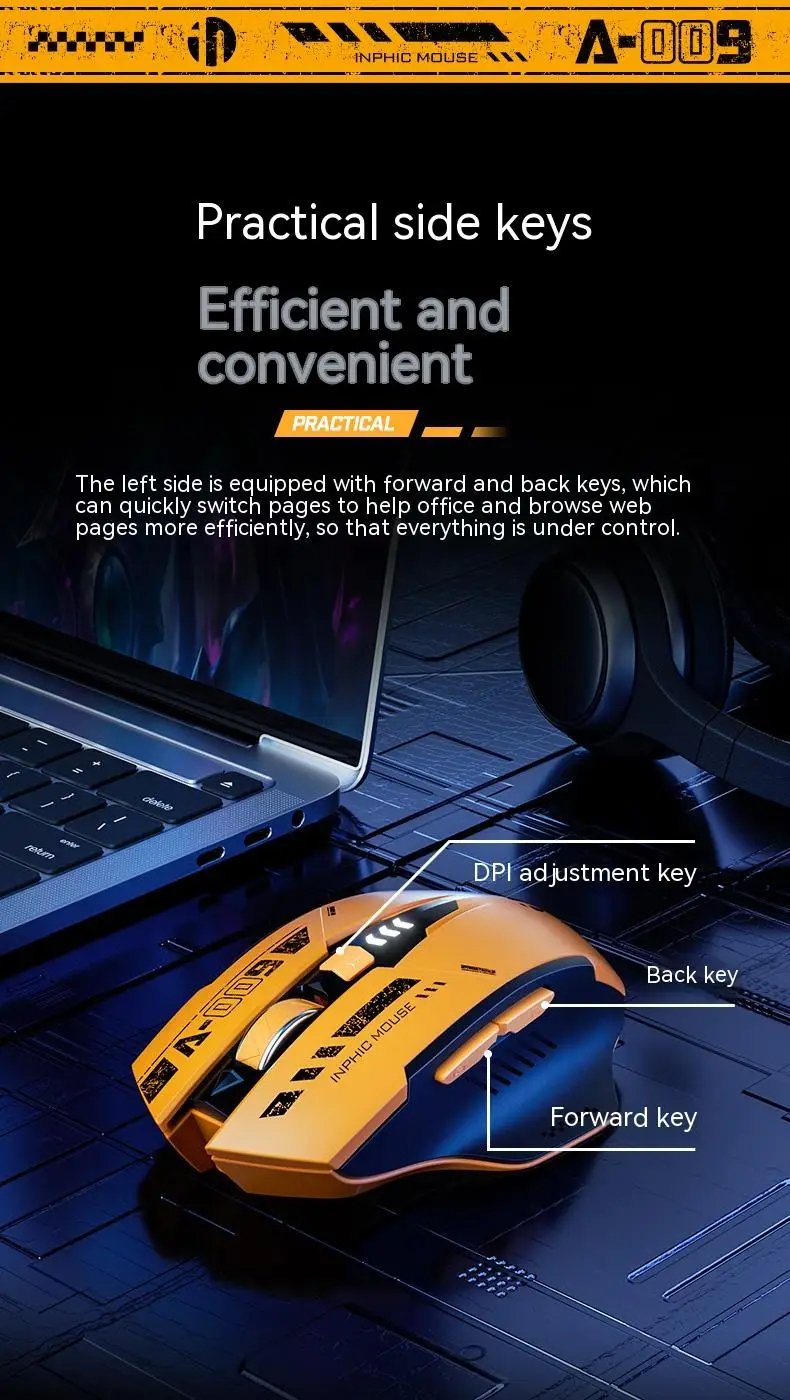 MSL 2.4G Bluetooth Rechargeable A9 Wireless Silent Mouse for PC and Office