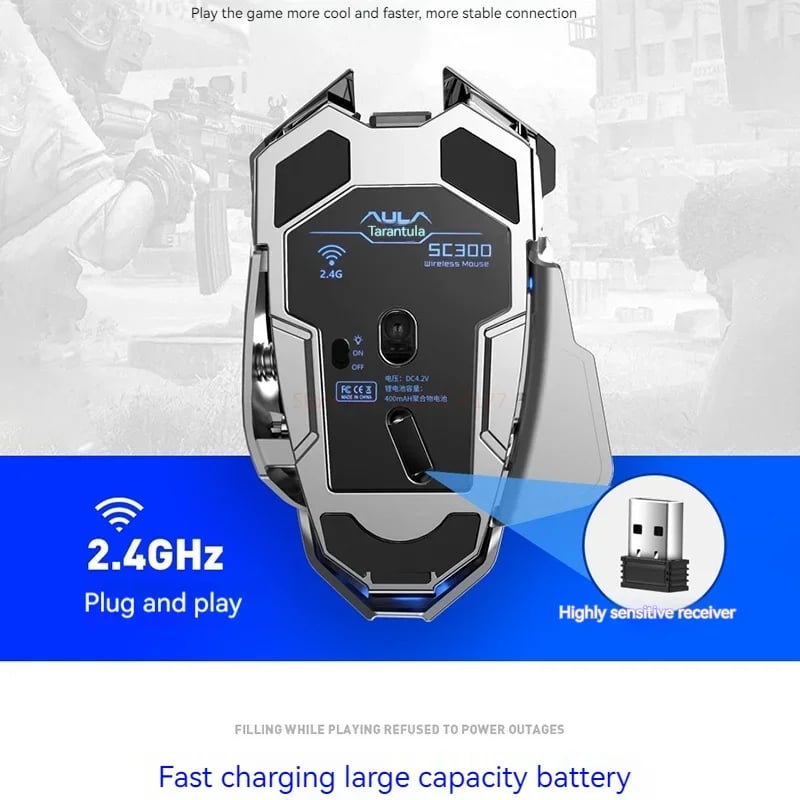 MSL SC300 Wireless Rechargeable Mouse with Cool Lights - 2.4G