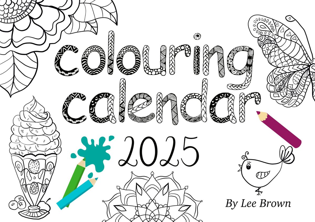 2025 Colouring Calendar | Lil Bird Studio