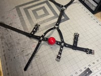 Image 7 of Bondage Classic Leather Head Harness  Ball Gag 