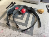 Image 5 of Bondage Leather Single Strap Panel Ball Gag (Silicone Ball)