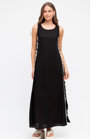 Image of Abby Linen Rayon Dress - Black