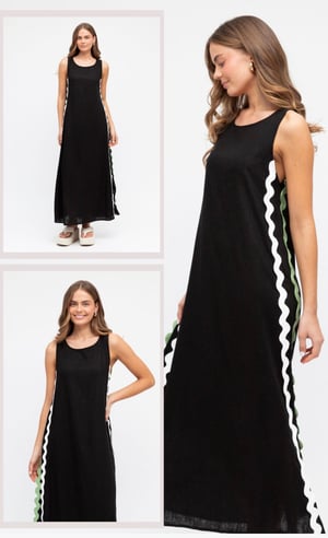 Image of Abby Linen Rayon Dress - Black