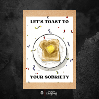 Image 1 of Toast to Sobriety Greeting Card (2024)