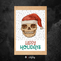 Image 1 of Skull Happy Holidays Greeting Card