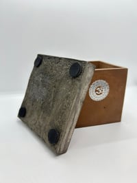 Image 4 of 3”x3” Cement Planter with Mismatched Drip Dish