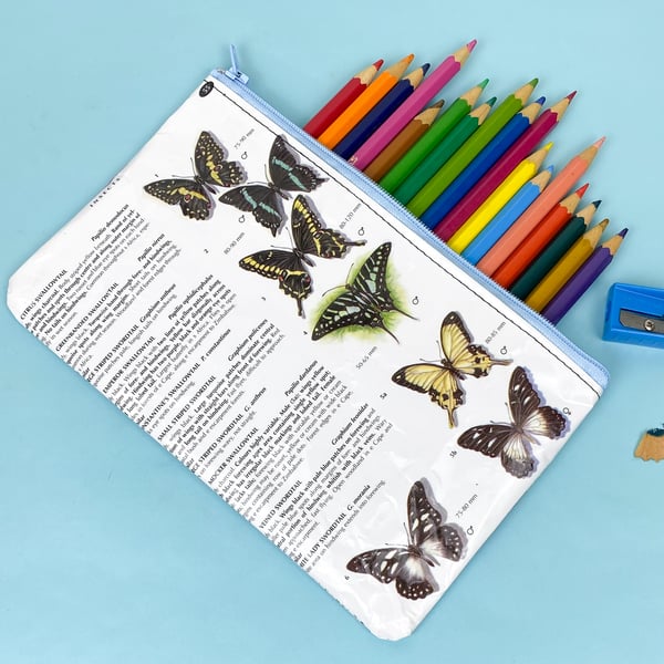 Image of Butterfly, Book Page Pencil Case