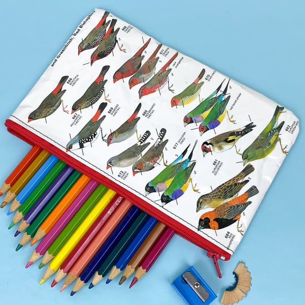 Image of Finches, Australian Bird Guide Book Page Pencil Case